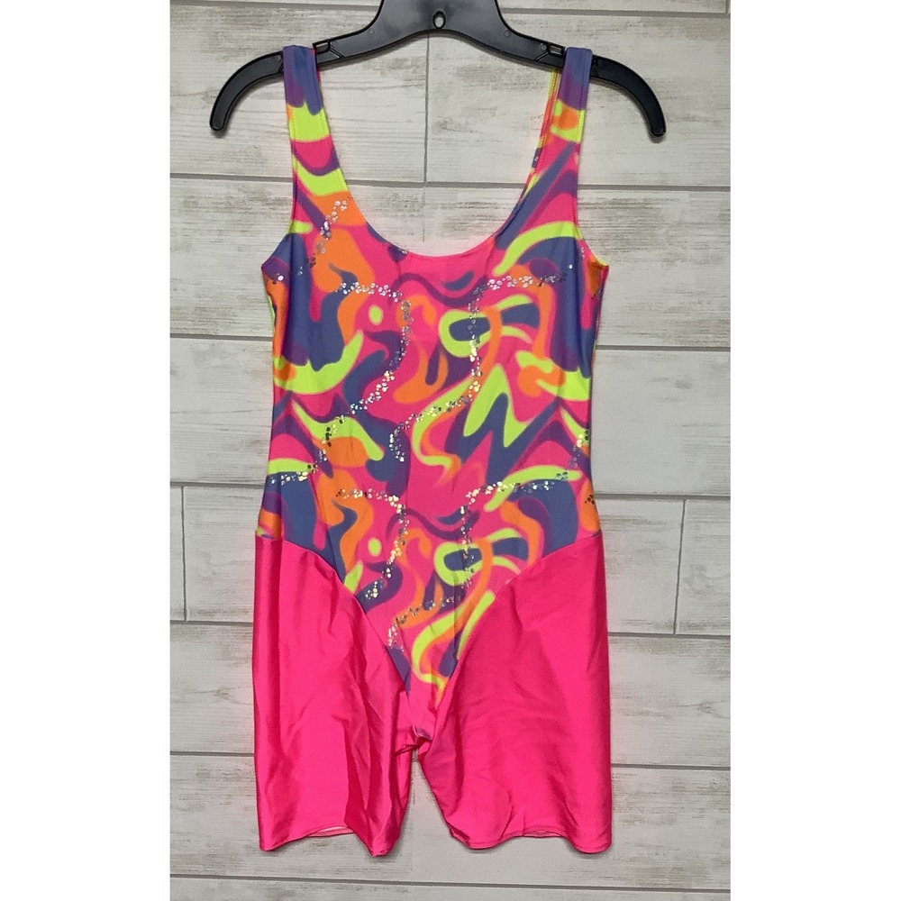 Skating Barbie Adult Female Halloween Costume Neon Party Leotard M  8-10